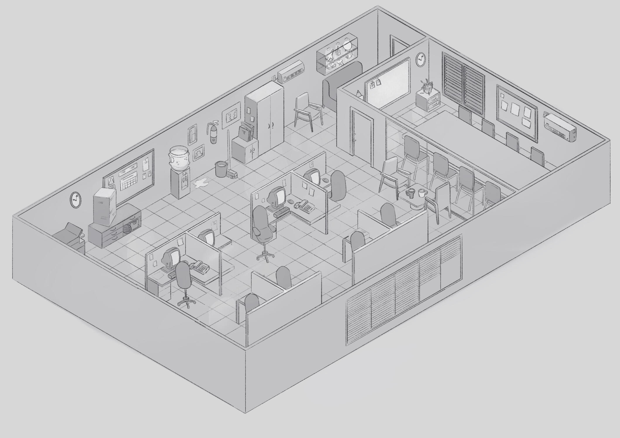 Office Isometric Concept